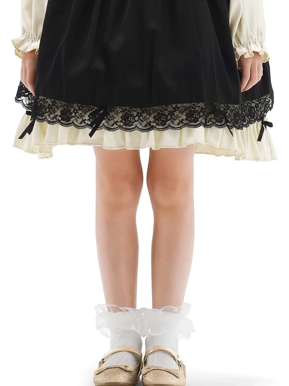 Girls' Glitter Bow Mary Jane Dress Shoes - Gold